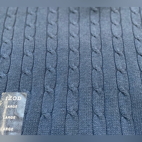 Men’s Izod Cable Knit L/S Crewneck Pullover 100% Cotton Sweater/Sz L-NWT-Quick - Picture 11 of 14